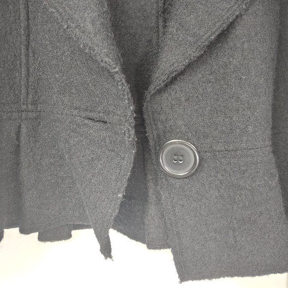 Black Wool Crop Coat Essentials by ABS Womens Sz M - Picture 4 of 5